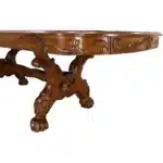 Dark Brown Solid Wood Free Form Double Pedestal Dining Table 46" – styled in a modern Rectangular Dining Tables setting