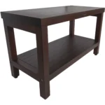 HMS Rectangular Teak Bathroom Shelf Shower Stool or Bench with Brown Finish for Your Modern Bathroom – close-up detail