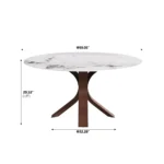 Pandora Round Sintered Stone Dining Table with Rotating Top - 6 Seater – angled view