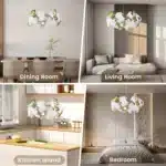 Modern Brass Ginkgo Leaf Chandelier Luxury Round Pendant Light Gold Chandelier for Dining Room Kitchen Island Living Room