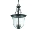 HMS Belle 3-light modern hanging light in matte black, with warm white bulbs, shown against a neutral wall.