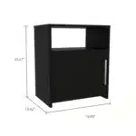 Egeo 5-Drawer Dresser and Omaha Nightstand – Black & Light Oak Bedroom Storage Set – base detail