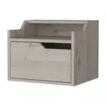Floating Nightstand with Drawer and Dual Shelf Display for Modern Bedroom – base detail