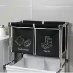 2-Tier Plastic Laundry Hamper with 4 Removable Bags Sorter for Organizing Lights & Dark Clothes FCJ – styled in a modern