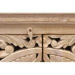 HMS 71 Modern Antiqued Beige Solid Mango Wood Sideboard Cabinet with Four Doors for Home Bar Furniture - Image 6