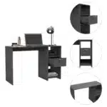 HMS 43" Gray Melamine Computer Desk Contemporary Design Office Furniture for Home and Bedroom Use – close-up detail