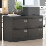 2 Drawer Metal Lateral File Cabinet with Lock,Office Vertical Files Cabinet for Home Office/Legal/Letter/A4