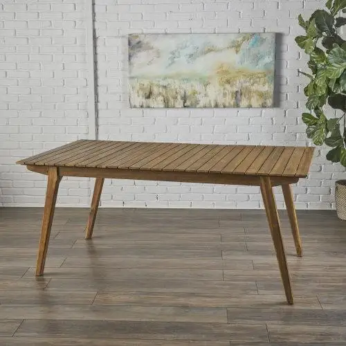 69" Solid Wood Outdoor Dining Table