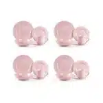 Customizable 48 Piece Pink Ceramic Dinnerware Set with Plant Pattern for Hotels and Restaurants Includes Rice Dishes Bowls