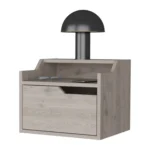 Floating Nightstand with Drawer and Dual Shelf Display for Modern Bedroom – styled in a modern Nightstands setting