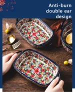 Ceramic Bakeware Bowls Polish Style Hand-painted Kitchen Tableware Salad Dessert Steak Pasta Plate Fruit Tray Decoration - Image 34
