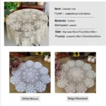 Handmade Crochet Coasters Cotton Lace Cup Mat Placemat 60/70/ 80/ 90 CM RD Shabby Chic 4 Sizes Vintage Crocheted Tablecloth