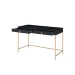 HMS 47" Black and Gold Computer Desk with Two Drawers Elegant Writing Desk – styled in a modern Writing Desks setting