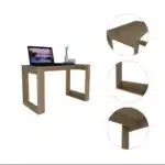 FCJ Oviedo 120 Wooden Writing Desk Light Oak Four Legs Adjustable and Extendable for Office or Living Room for Computer Use