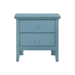 Teal nightstand with drawers for bedroom storage – modern compact bedside table