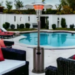 HMS 40000 BTU Bronze Steel Propane Patio Heater Standing Cylindrical Pole Design for Outdoor Use – close-up detail
