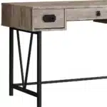 HMS 24" Taupe and Black Wooden Gaming Desk Computer & Laptop Table with Three Drawers Foldable & Storage Features