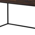 HMS 47" Brown and Black Wood and Metal Computer Desk with Two Drawers Stylish Office Furniture – close-up detail