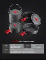 Alocs Outdoor Folding Camping Pot Cookware Mess Kit Pot Water Kettle Frying Pan Bowl Cooking Set Backpacking Picnic Hiking