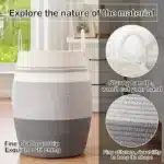 OIAHOMY Laundry Hamper Woven Cotton Rope Large Clothes Hamper 25.6" Height Tall Laundry Basket with Extended Cotton Handles