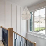 Bohemia Large Wood Beaded Chandelier, Coastal French Country Farmhouse Pendant Light for Living Room Kitchen Island Dining