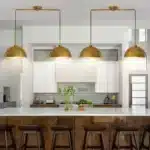 41" Industrial Modern Double Pendant Light, Adjustable Ceiling Hanging Lamp with Bright Finish (No Bulbs) – top view