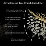 Modern Crystal Gold Chandelier, Large Lving Room Chandeliers for Dining Room, Tree Branch Crystal Dining Room Table