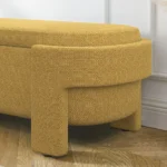 Goldoma linen storage bench in yellow with cushioned seat and hidden storage compartment