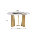 Pandora Round Sintered Stone Dining Table with Rotating Top - 6 Seater