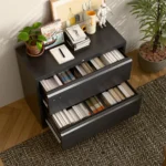 2-Drawer Metal Lateral File Cabinet Black FCJ Steel Storage Cabinet for Home Office Hanging Legal Letter A4 Size Assembly