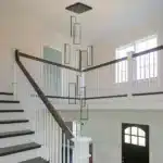 Modern 10-Light Dimmable LED Chandelier, Black Rectangle Pendant Light with Remote for High Ceilings, Staircase, Foyer,