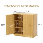 31.5-inch Modern Wavy Sideboard Curved  Design Storage Cabinet 2-door Cabinet with Storage Function Suitable - Image 5
