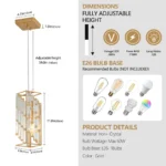 US Stock Free Shipping Modern Hanging Fixtures Golden Crystal Mini Chandeliers Pendant Light for Kitchen Island Dining Room