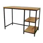 HMS 42" Solid Wood and Metal Computer Desk in Natural and Black Premium Computer Desks – side view
