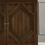 33.6" Retro Wood Sideboard Buffet Cabinet Modern Design Symmetrical Geometric Accent Display Cabinets Media Console Credenza - Image 6