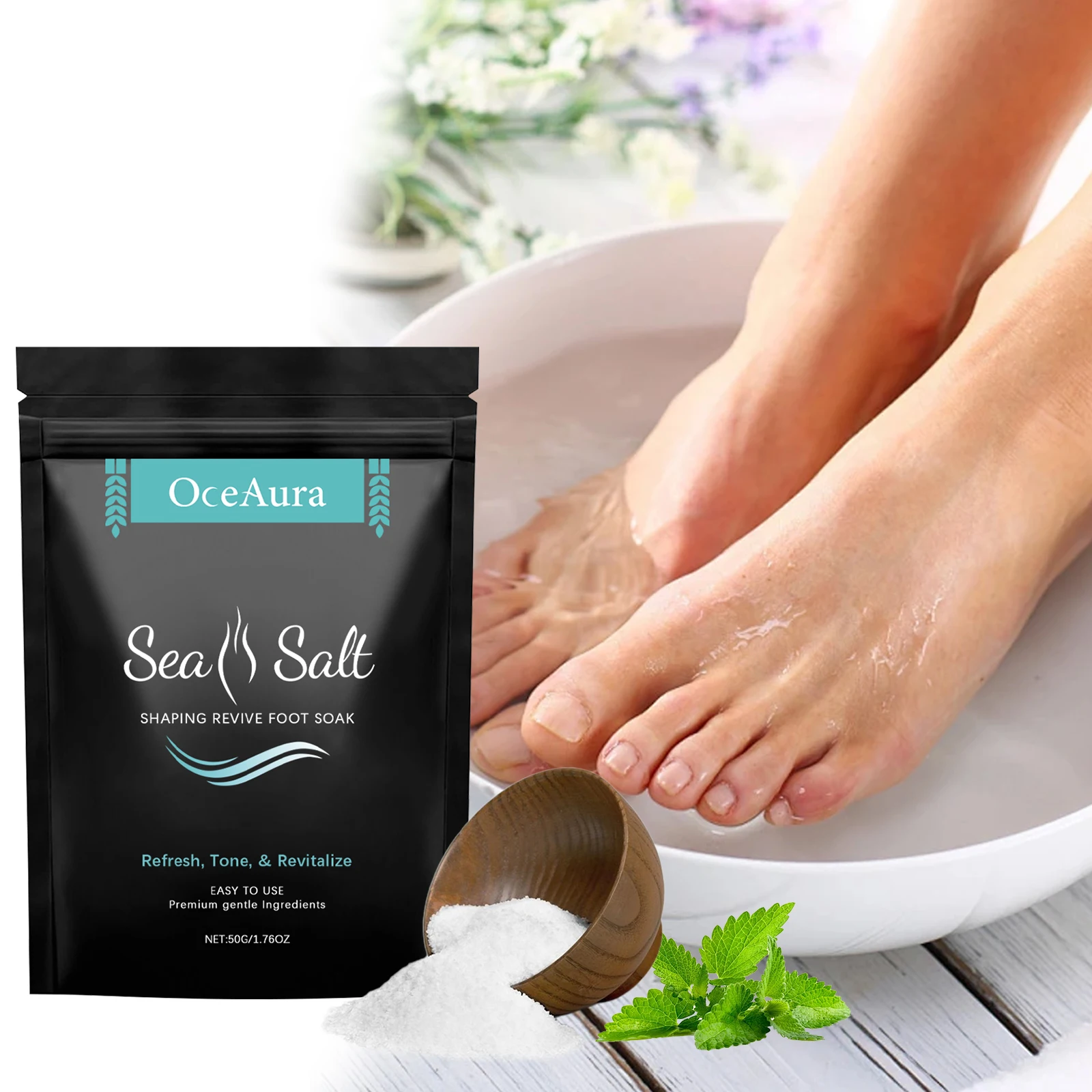 OceAura Firming Body Care Foot Bath Salt Sea Salt Soak for Beauty and Moisturizing Skin Body Skin Care