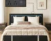 Goldoma Full Size Lift Up Storage Bed Frame with Adjustable LED Lights and Faux Leather Headboard