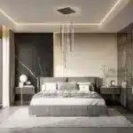 Modern Dimmable 6-Light LED Chandelier, Black Rectangle Pendant Light with Remote for High Ceiling, Staircase, Foyer,