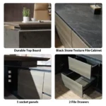 US Warehouse in Stock Adjustable Executive Desk L Shaped Desk Drawers Large Table Executive Office Desks with LED Light