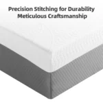 Goldoma 12-inch queen foam mattress with 4-layer foam and medium firmness, showing breathable cover in a modern bedroom