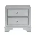Silver Glam 2-Drawer Nightstand - Contemporary Bedside Table – side view