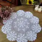 Handmade Crochet Coasters Cotton Lace Cup Mat Placemat 60/70/ 80/ 90 CM RD Shabby Chic 4 Sizes Vintage Crocheted Tablecloth