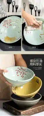 Melamine Bowl Japanese Style Noodle Soup Powder Imitation Porcelain Tableware – base detail