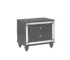 Glam contemporary 2-drawer mirror nightstand gray finish