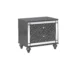 Glam contemporary 2-drawer mirror nightstand gray finish