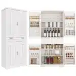 Adjustable Shelf Kitchen Pantry Storage Cabinet Buffet Cupboard Sideboard with Kitchen Features – close-up detail
