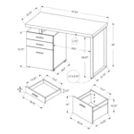 HMS 24" Modern Solid Wood Computer Desk Gray & Black with Three Drawers for Home Office – base detail