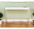 HMS 42" White and Gold Writing Desk with Bookshelf and Drawer Extendable Wooden Computer Table for Office Use
