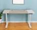 HMS Adjustable White and Natural Wood Rolling Computer Desk with Stainless Steel Modern and Stylish Workspace