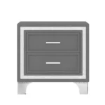 Mid-Century Velvet Nightstand with Drawers – top view